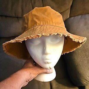 Fun Floppy Cotton Hat OS in brownish orange